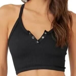 Free People Movement cropped black Happiness Runs tank